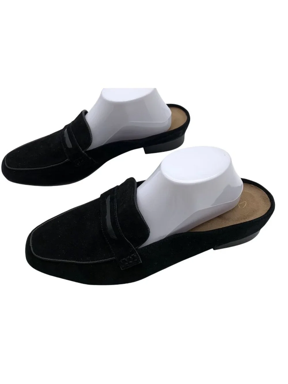 Clarks Artisan Womens 11W Black Suede Mule Loafers Slip On Shoes Keesha Donna